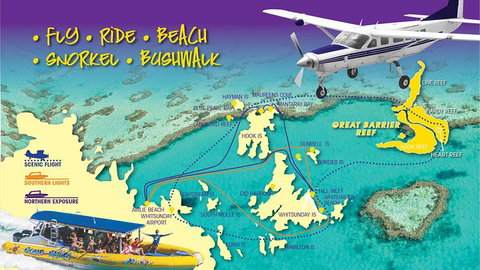 Scenic Flight - Great Barrier Reef, Heart Reef, Whitehaven Beach & Hill Inlet! - Accommodation Kalgoorlie 0